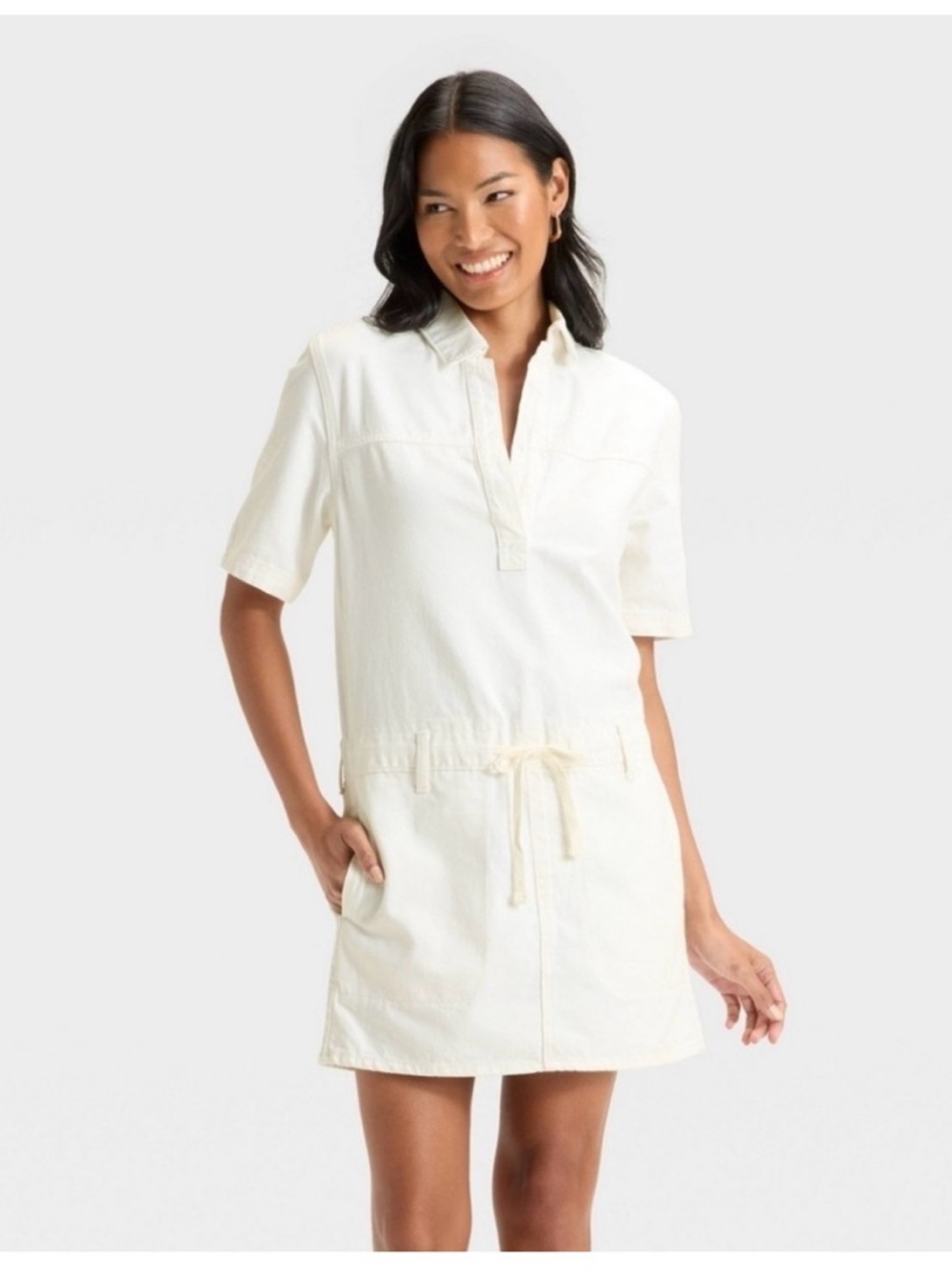 XS TO XL Universal Thread White Denim Drop Waist Tie